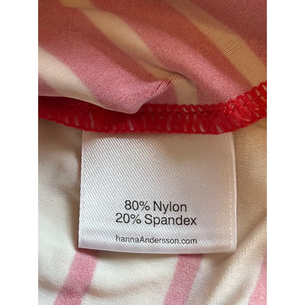 Hanna Andersson Girls Red‎ White Striped Ruffle Rash Guard Swim Top Kids 10 - Picture 6 of 8